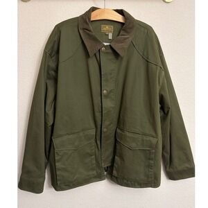 Mens Kevin's Plantation Collection Olive Green Corduroy Collar Field Jacket XL